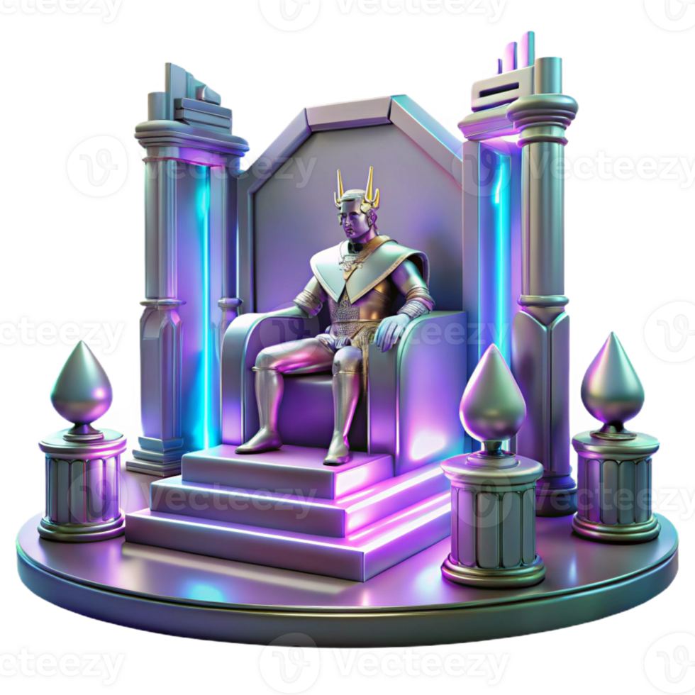 impressive minimalist A Futuristic Throne Room with a Hologra genuine png