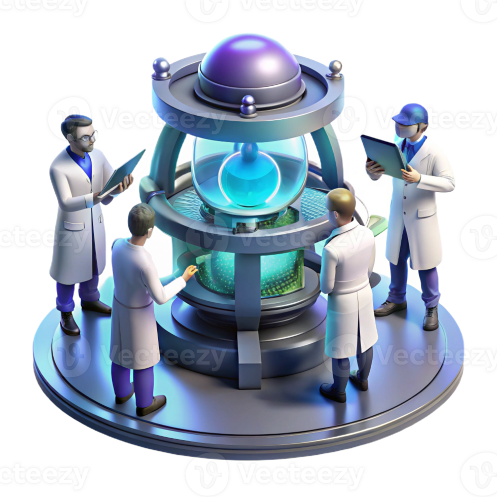 elegant traditional A Group of Scientists Examining a Mysteri original png