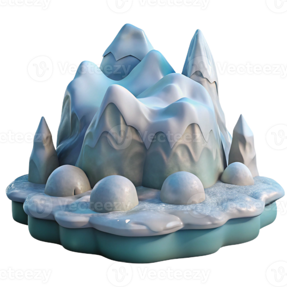 wonderful rustic Arctic Landscape Snow Ice Transparent Element detailed png