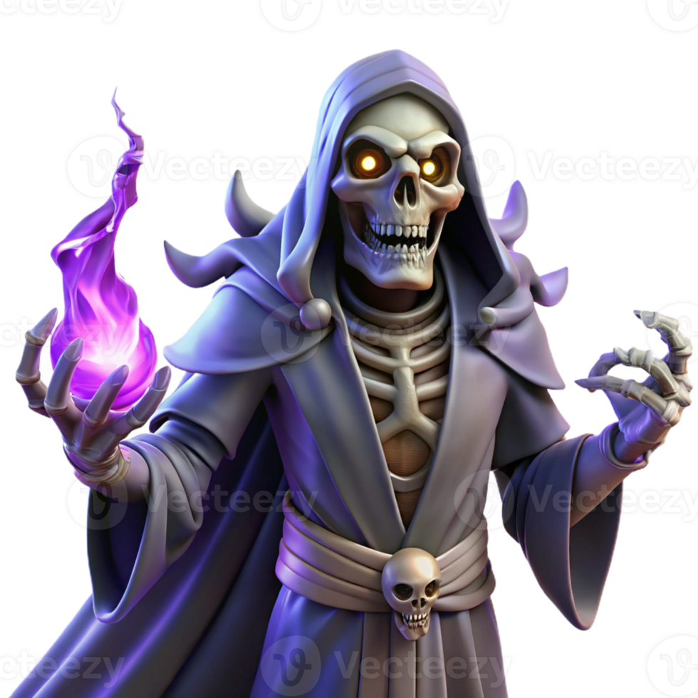 beautiful modern A Powerful Lich Casting a Death Spell 4K png