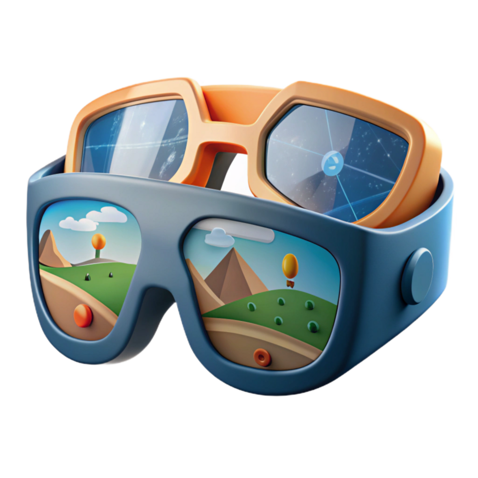 stunning creative Ar Glasses Overlaid on Real World View Transparent Background high resolution png