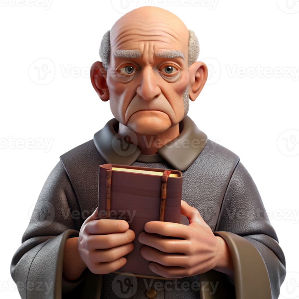serene minimalist Portrait of an Elderly Man with a Weath exclusive png