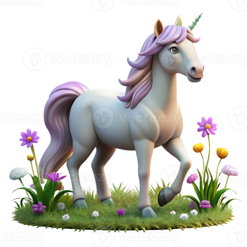 stunning artistic A Majestic Unicorn Grazing in a Field Of authentic png
