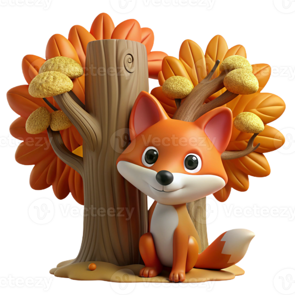 vibrant artistic A Curious Fox Peeking out from Behind A exclusive png