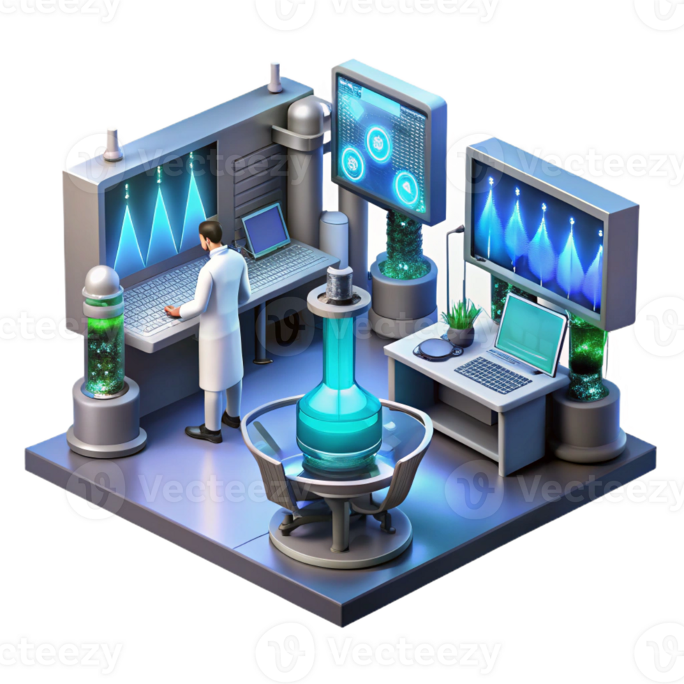 magnificent traditional A Futuristic Laboratory Filled with Glowi authentic png