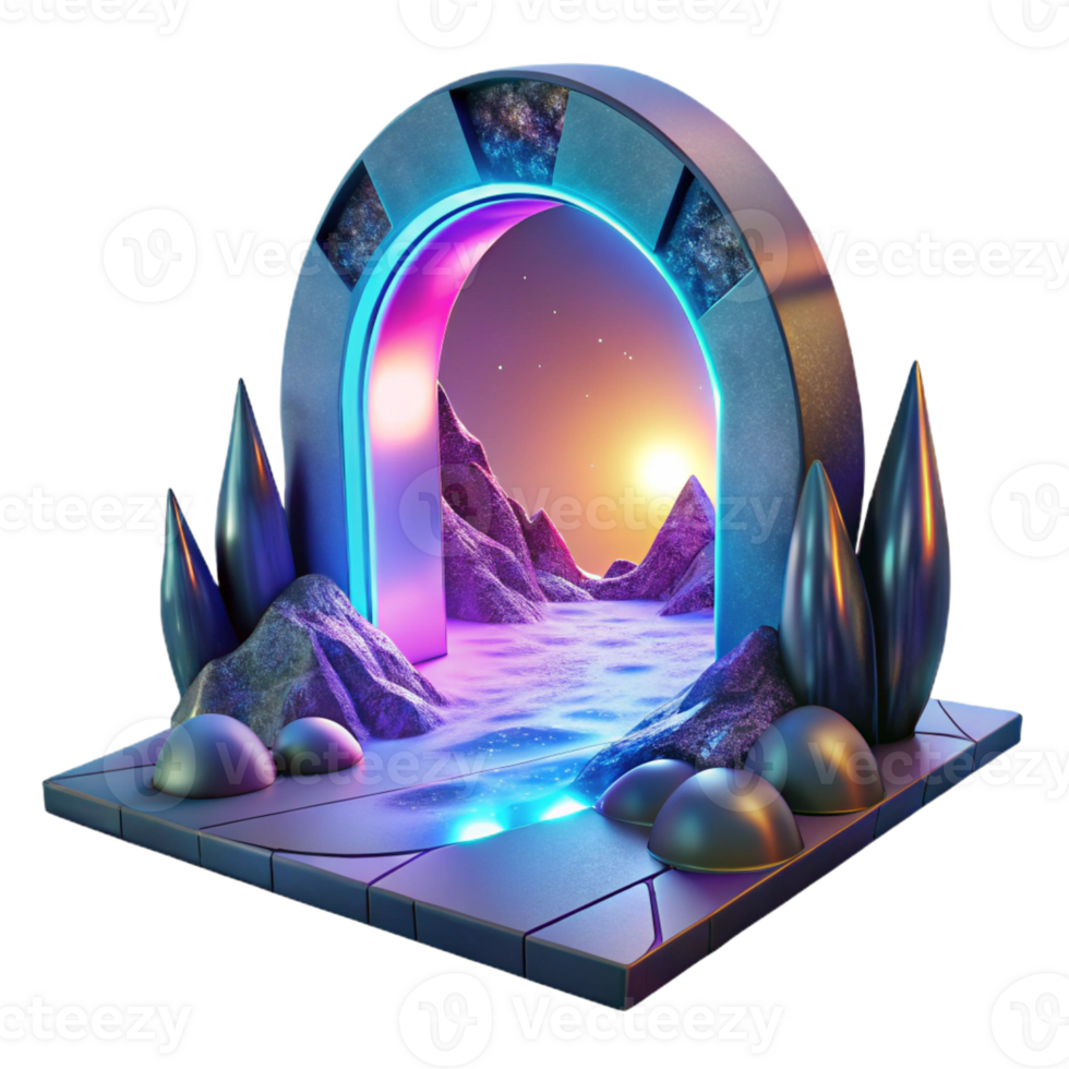 elegant modern A Portal Shimmering with Iridescent Ligh 4K png
