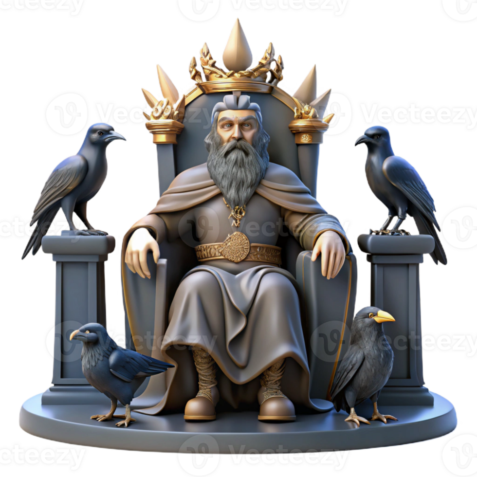 magnificent modern A Wise Odin Seated on His Throne Flanke original png