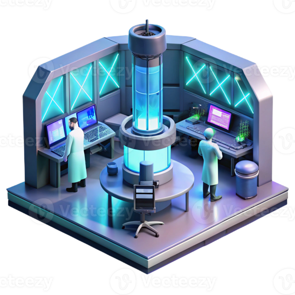 wonderful artistic A Futuristic Laboratory Filled with Glowi professional png
