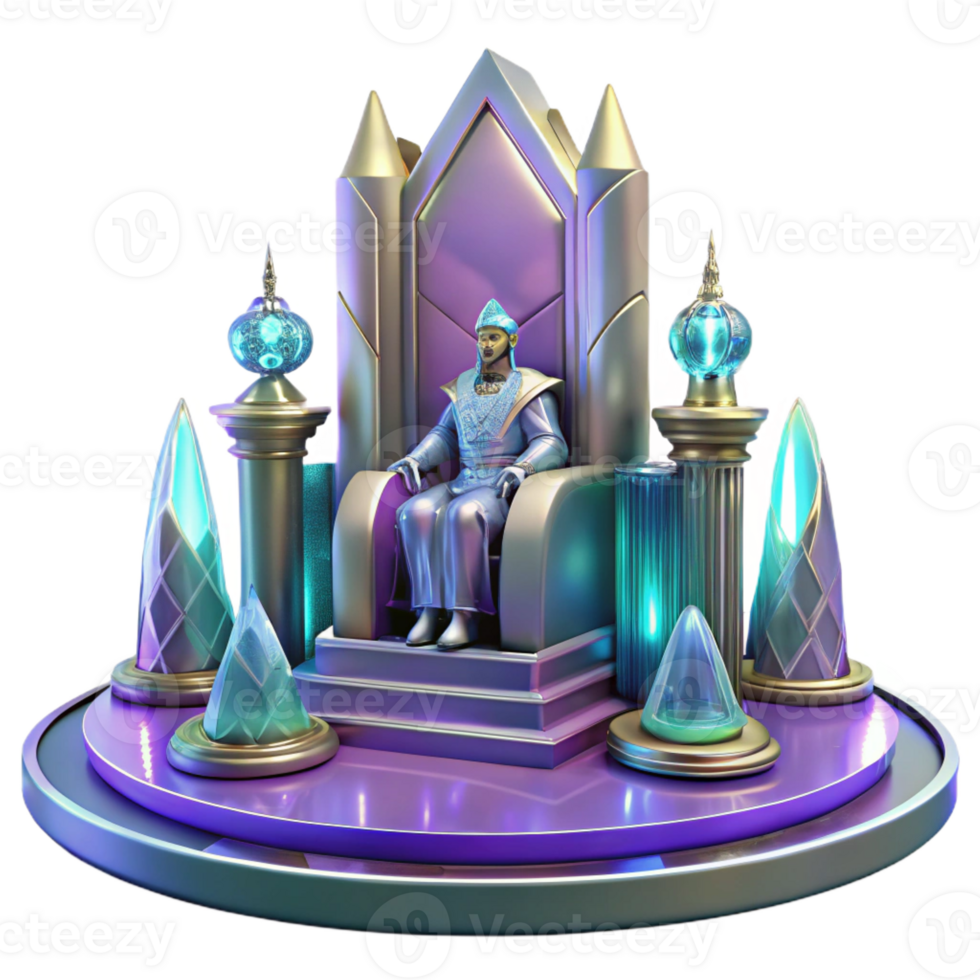 elegant abstract A Futuristic Throne Room with a Hologra high quality png