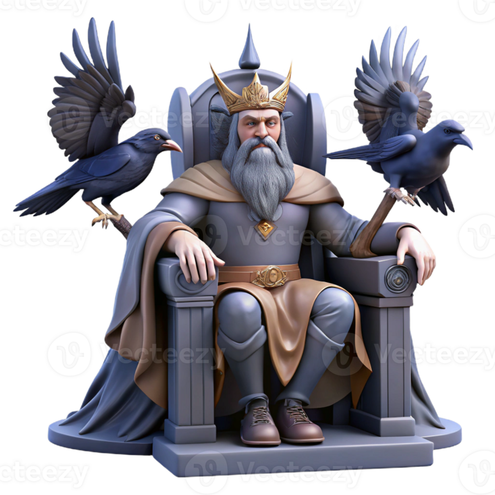 magnificent minimalist Odin on His Throne premium png