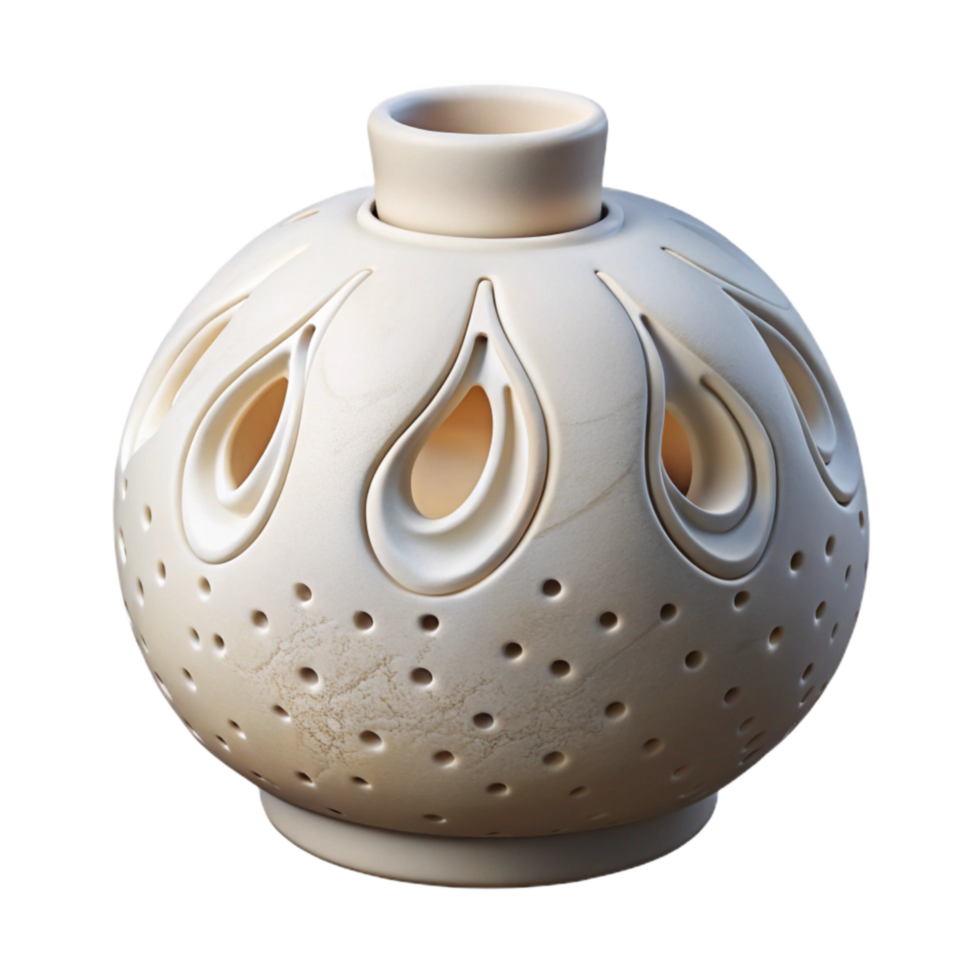 serene vintage Aromatherapy Diffuser White Ceramic Cutout high resolution png