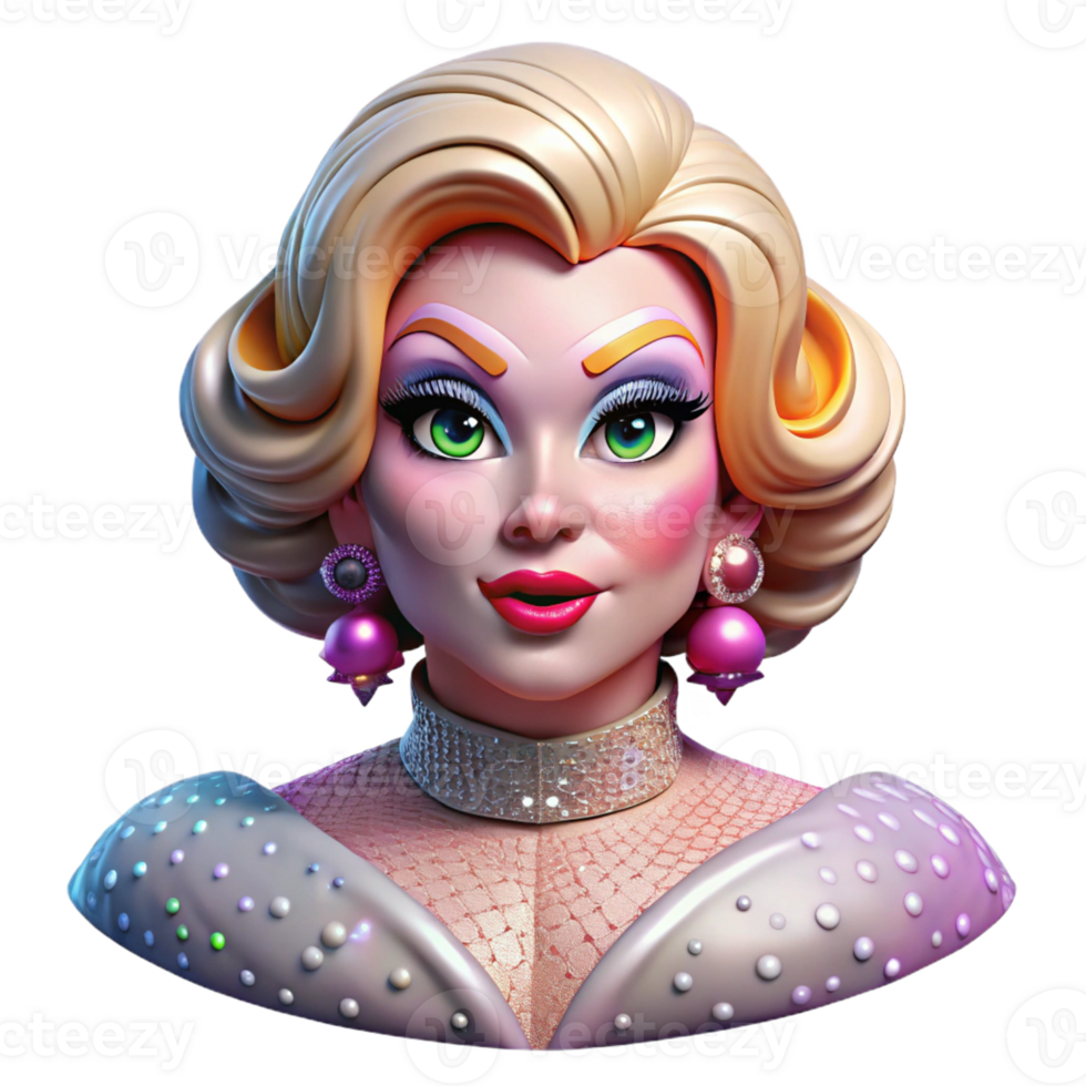 extraordinary classic Portrait of a Glamorous Drag Queen with Ex genuine png