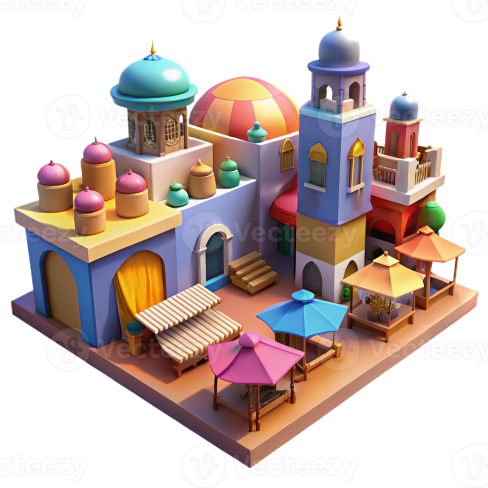 stunning creative A Bustling Marketplace in a Moroccan City high quality png