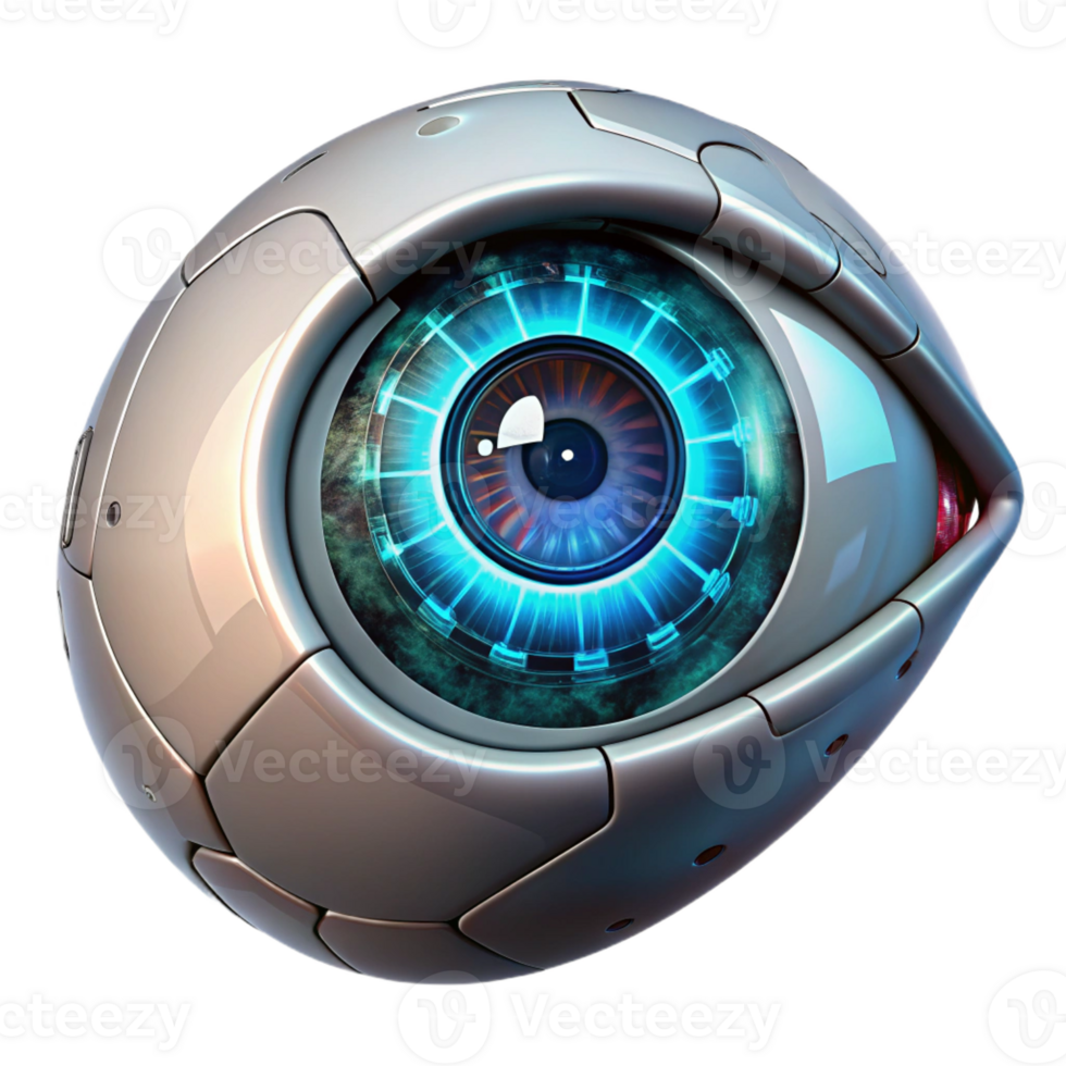 impressive traditional A Close Up of a Cyborg S Eye Glowing Wi detailed png