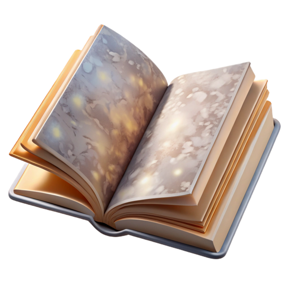 beautiful classic Art Book Open Pages Transparent Background professional png