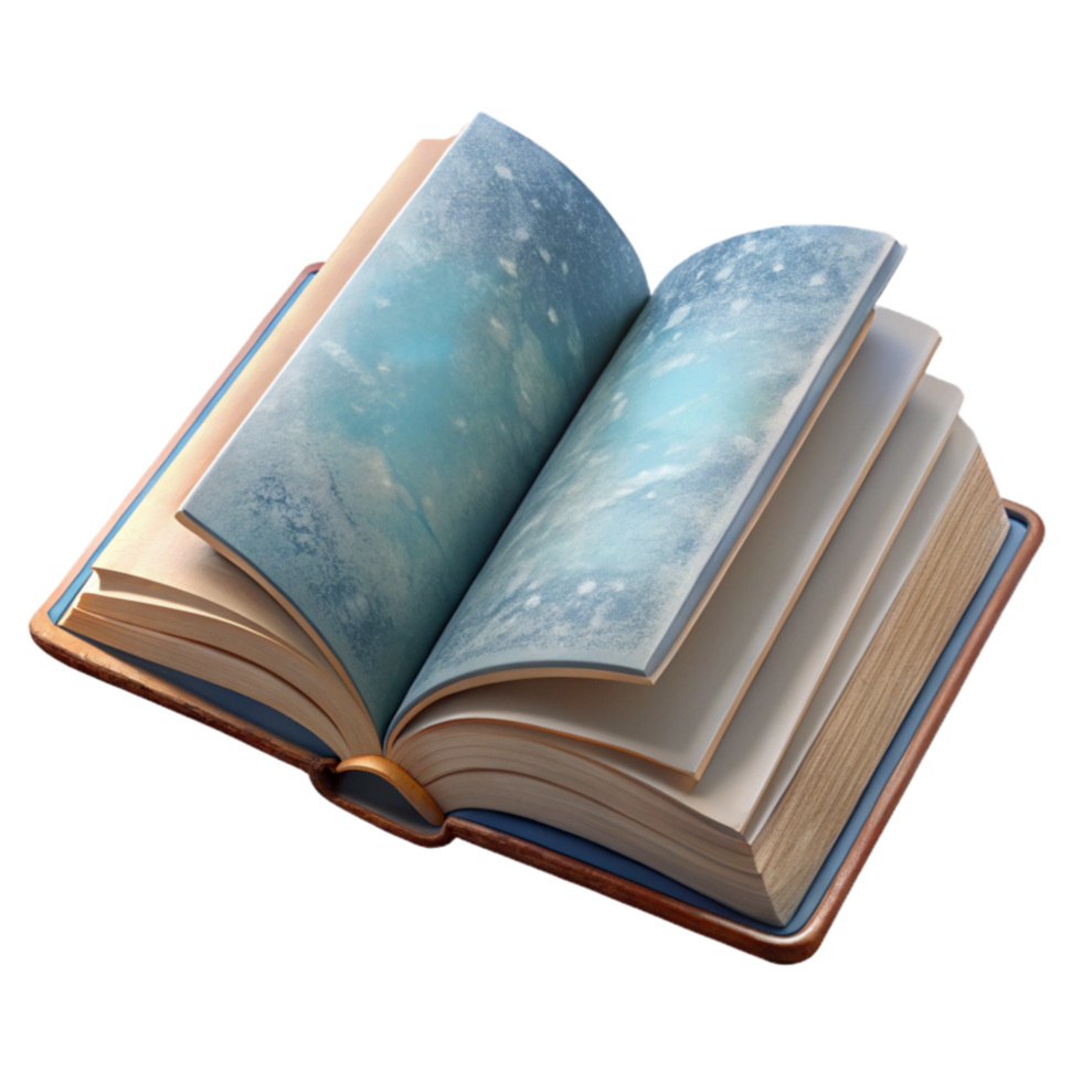 serene abstract Art Book Open Pages Transparent Background png