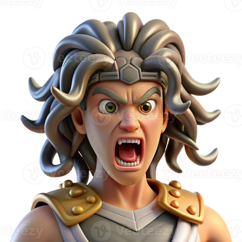stunning traditional A Fierce Gorgon Petrifying a Warrior With original png