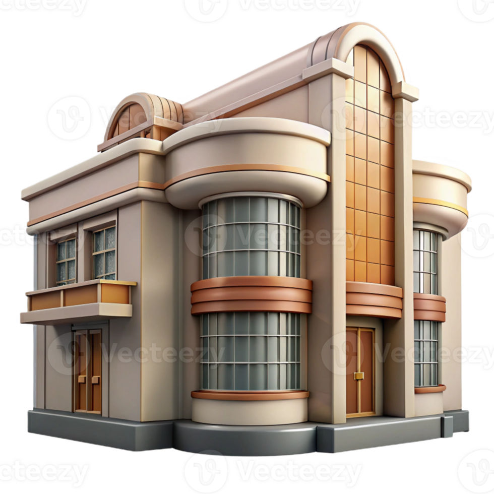 extraordinary minimalist Art Deco Building Facade Transparent png