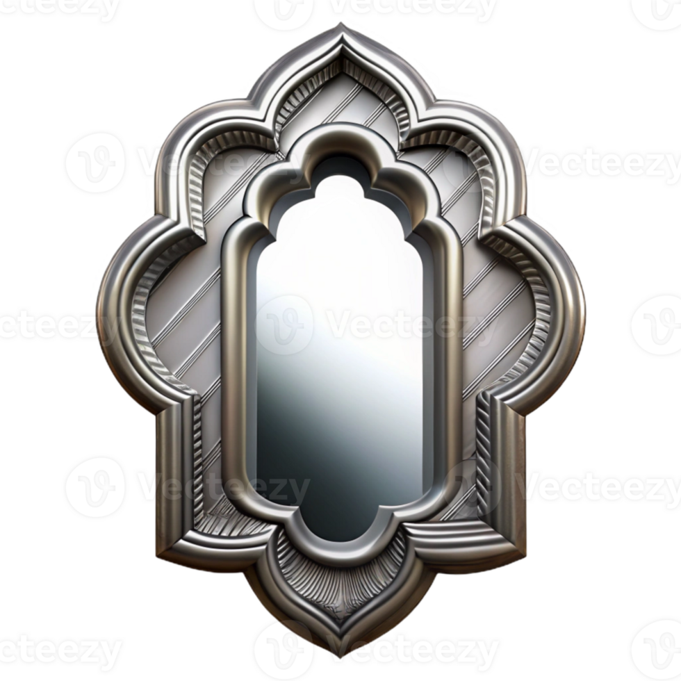 impressive classic Art Deco Frame Silver Finish Cutout high resolution png