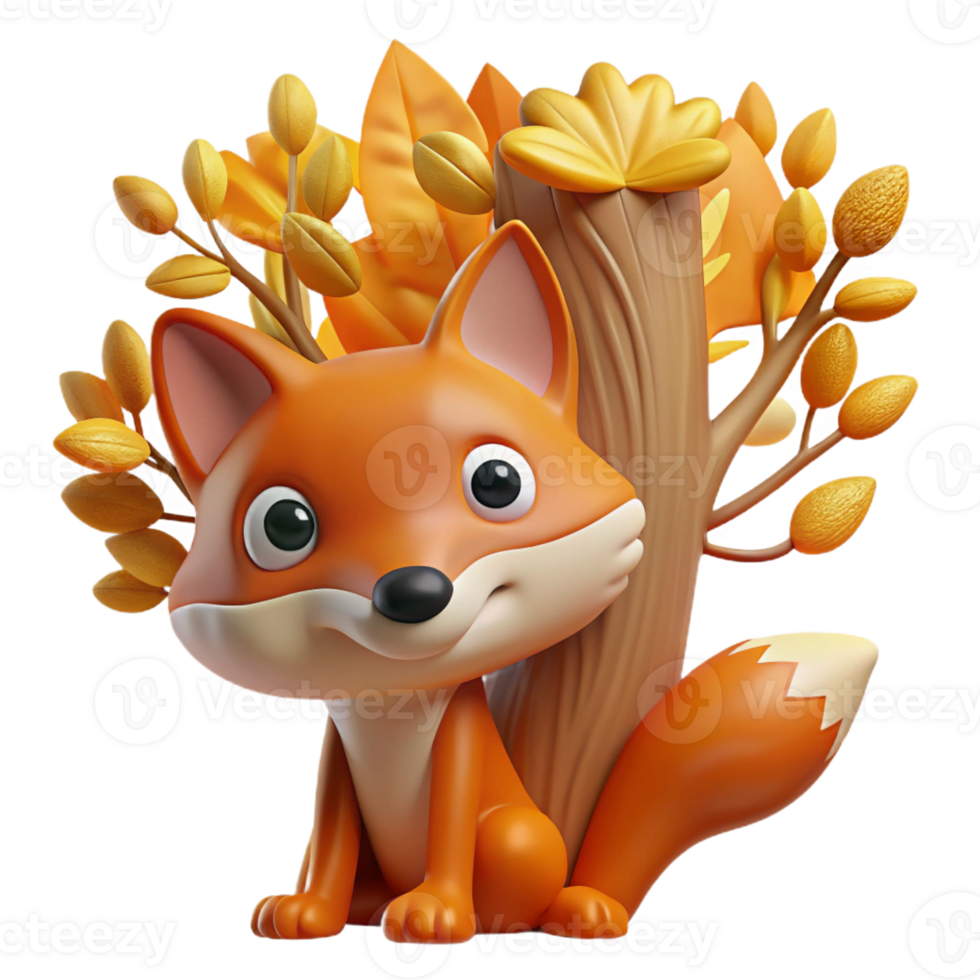 impressive minimalist A Curious Fox Peeking out from Behind A genuine png