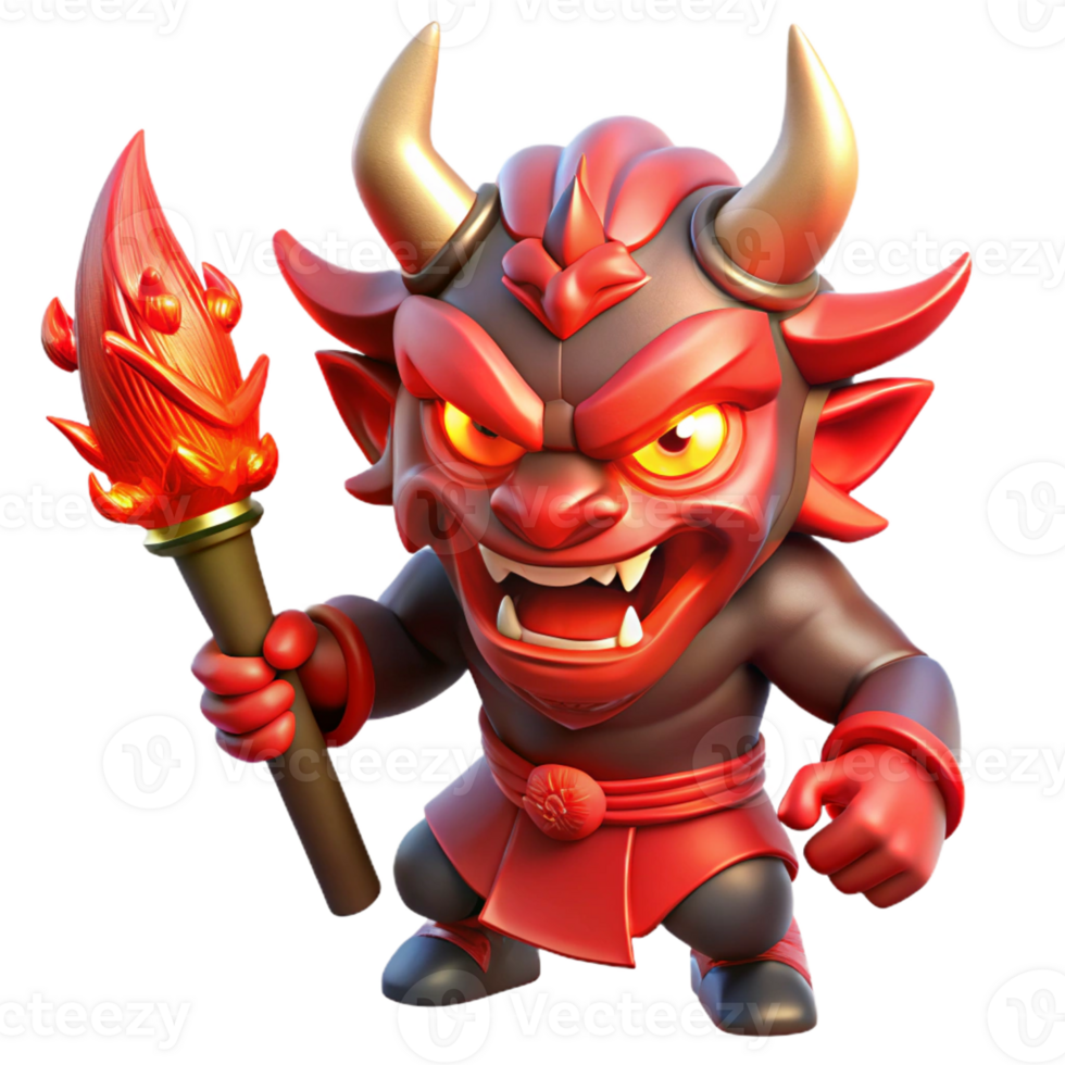stunning rustic A Fierce Oni Wielding a Kanabo Club Mena original png