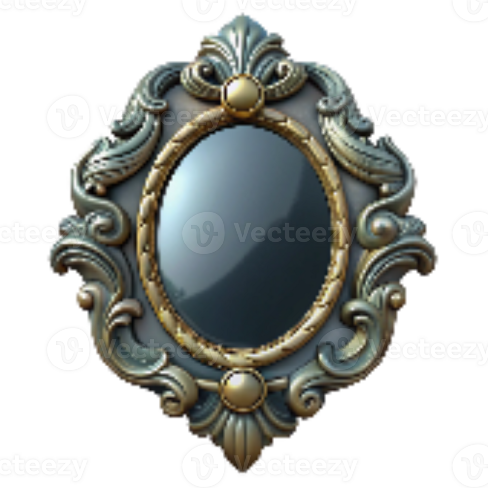 elegant creative Art Deco Mirror Ornate Frame Cutout authentic png