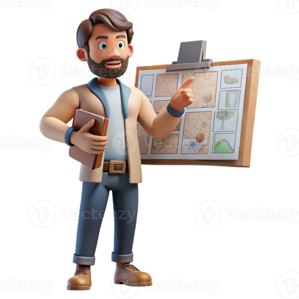 stunning minimalist Art Director with Storyboard and Sketches Transparent Background premium png