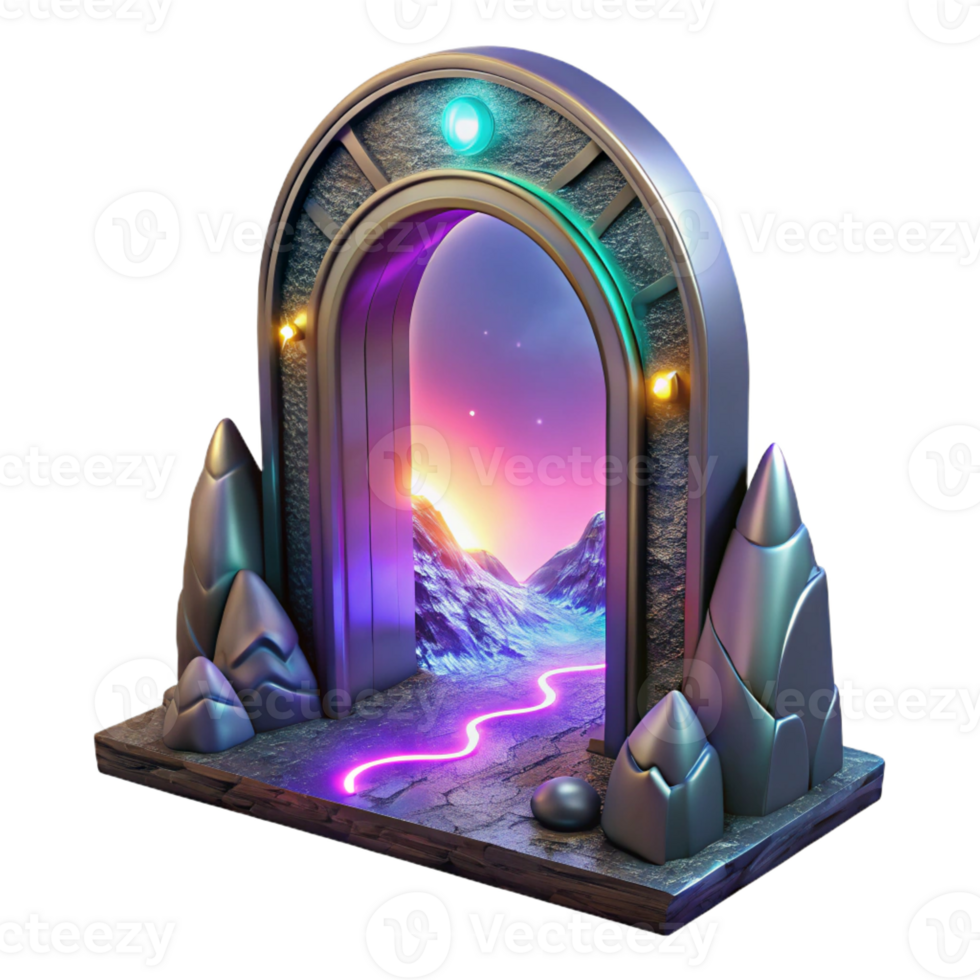 impressive creative A Portal Shimmering with Iridescent Ligh detailed png
