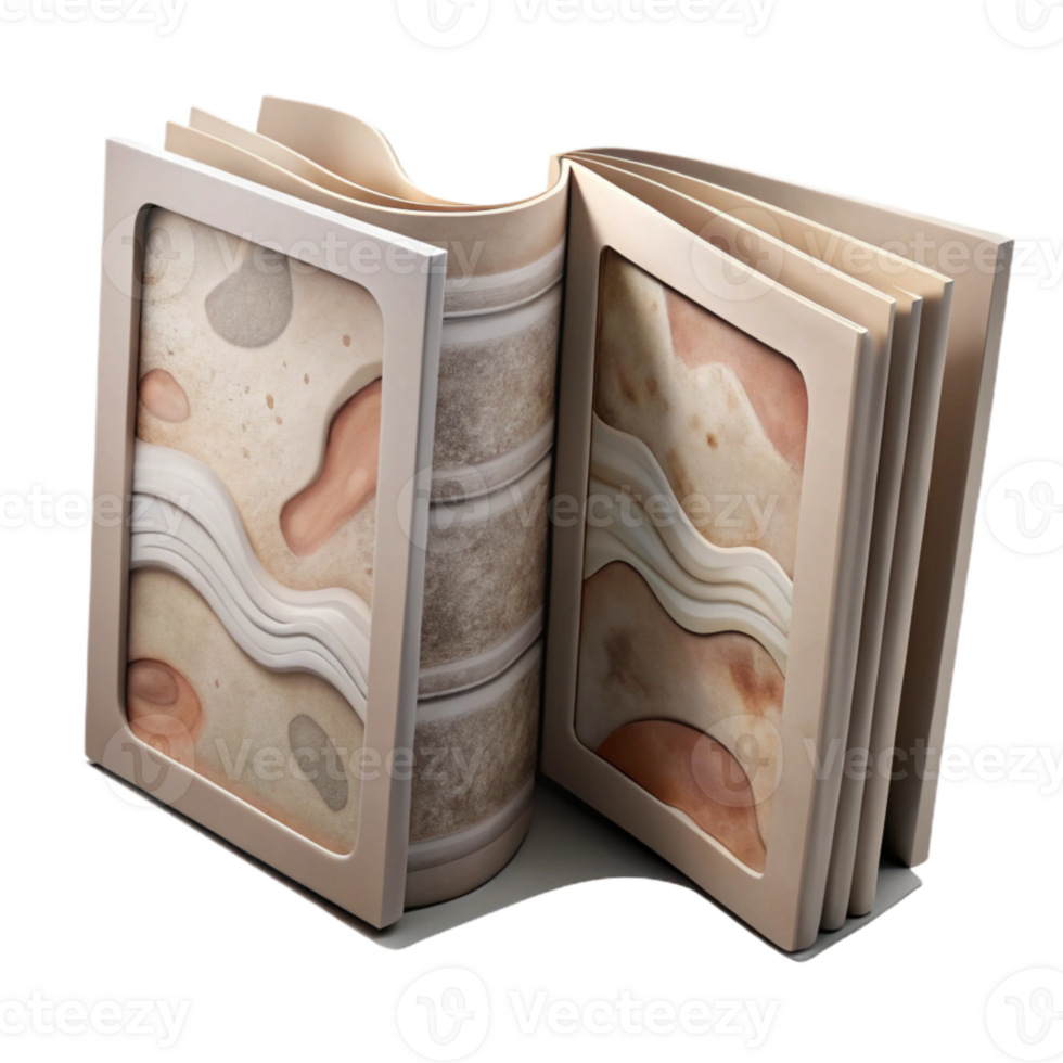 impressive contemporary Art Exhibition Catalog Open Pages Cutout exclusive png