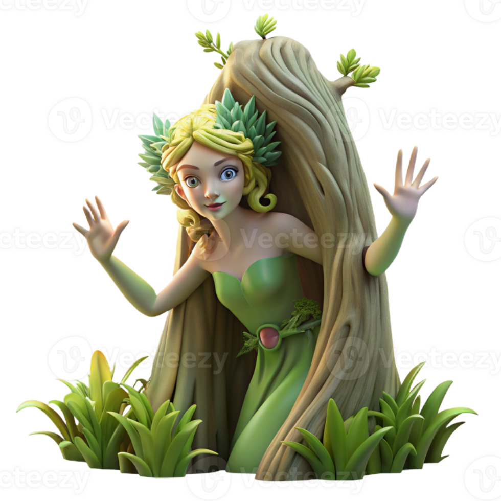 beautiful rustic A Dryad Emerging from a Tree Tru high resolution png