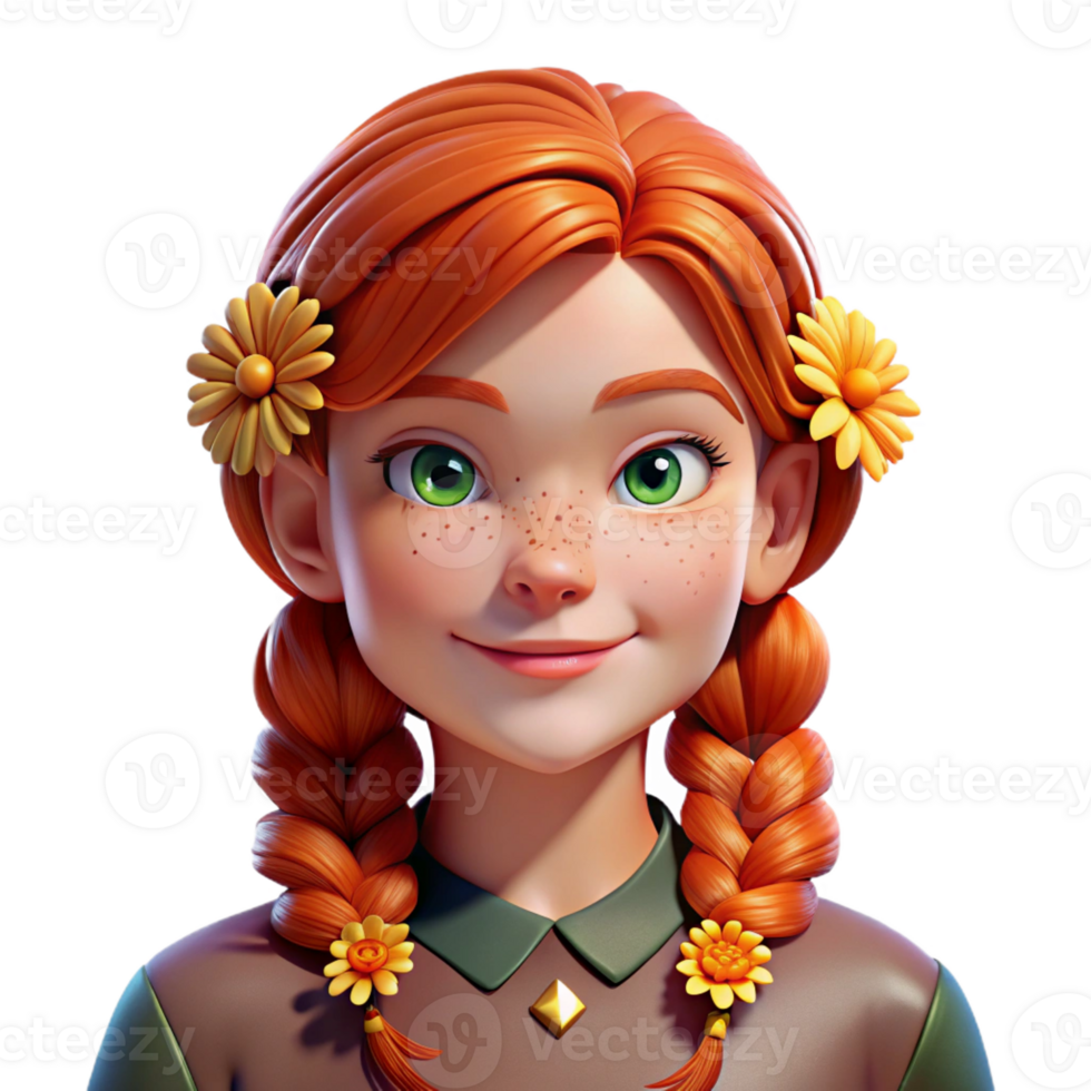 wonderful creative Portrait of a Young Woman with Freckles genuine png