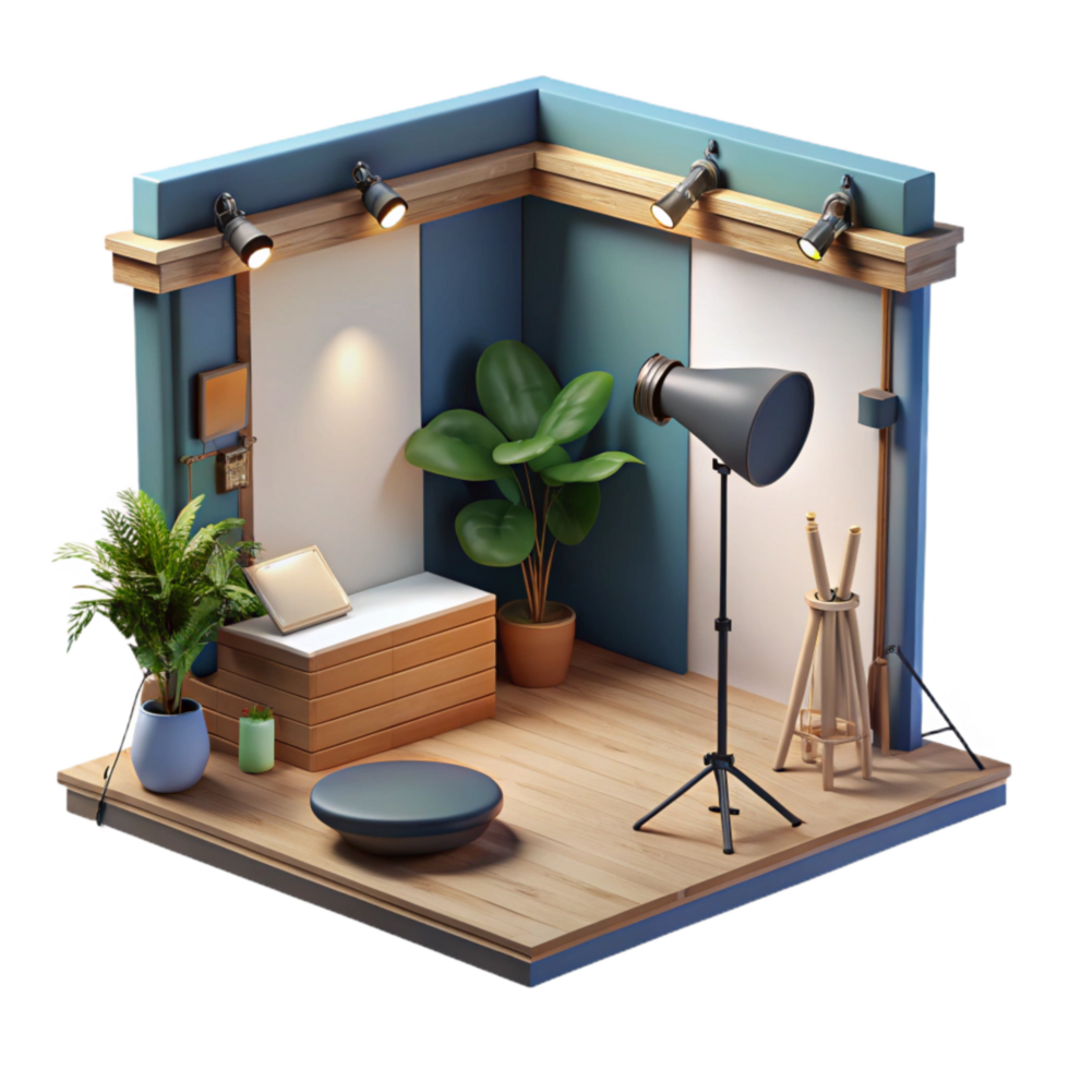 dramatic traditional Artificial Light Studio Setup Cutout detailed png
