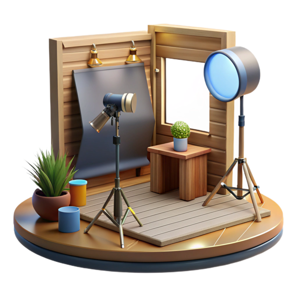 impressive minimalist Artificial Light Studio Setup Cutout png