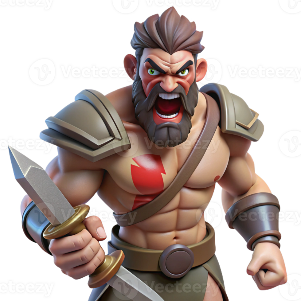 serene creative A Fierce Ares God of War Wielding a Blo professional png