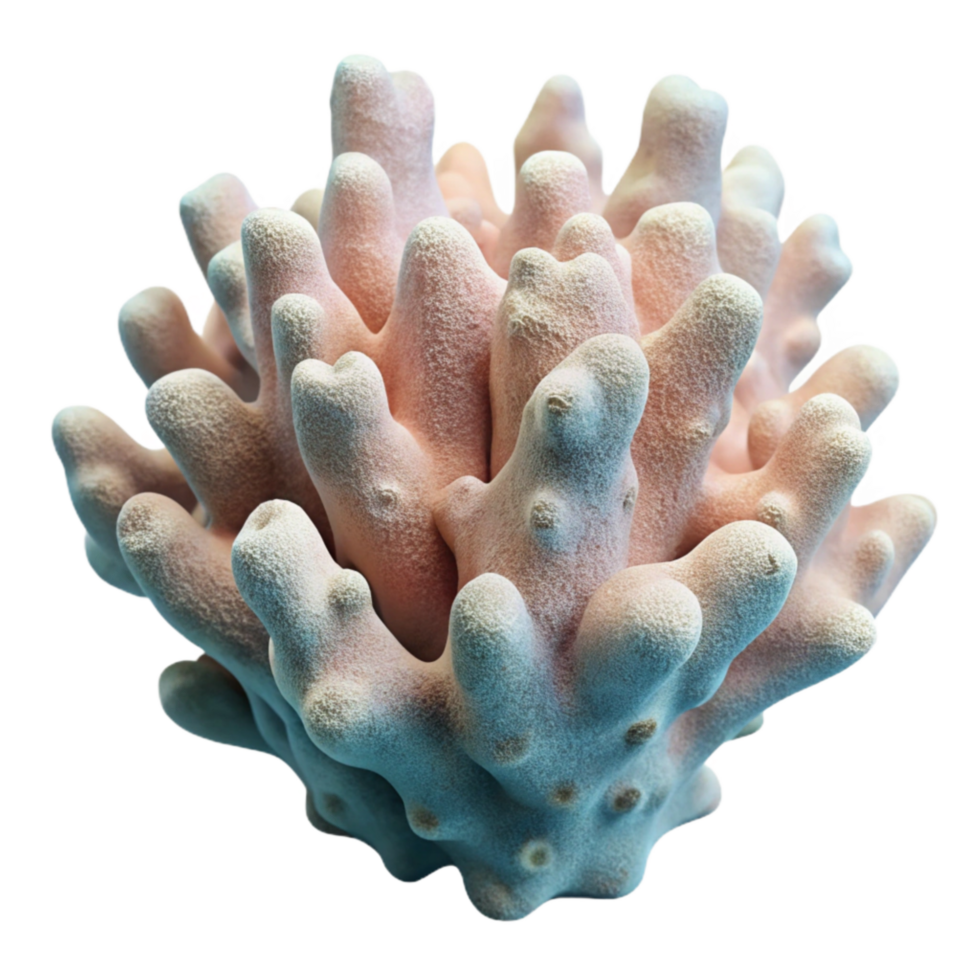 vibrant artistic Artificial Reef Coral Fragment with Natural Texture high resolution png