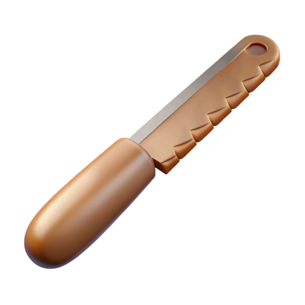 serene modern Artisan Bread Knife Serrated Edge Transparent Background high resolution png
