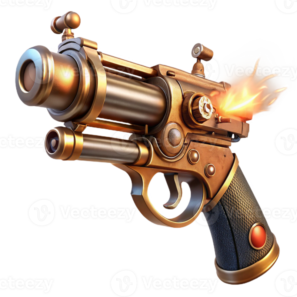 wonderful classic A Steampunk Pistol with Intricate Engravi high resolution png