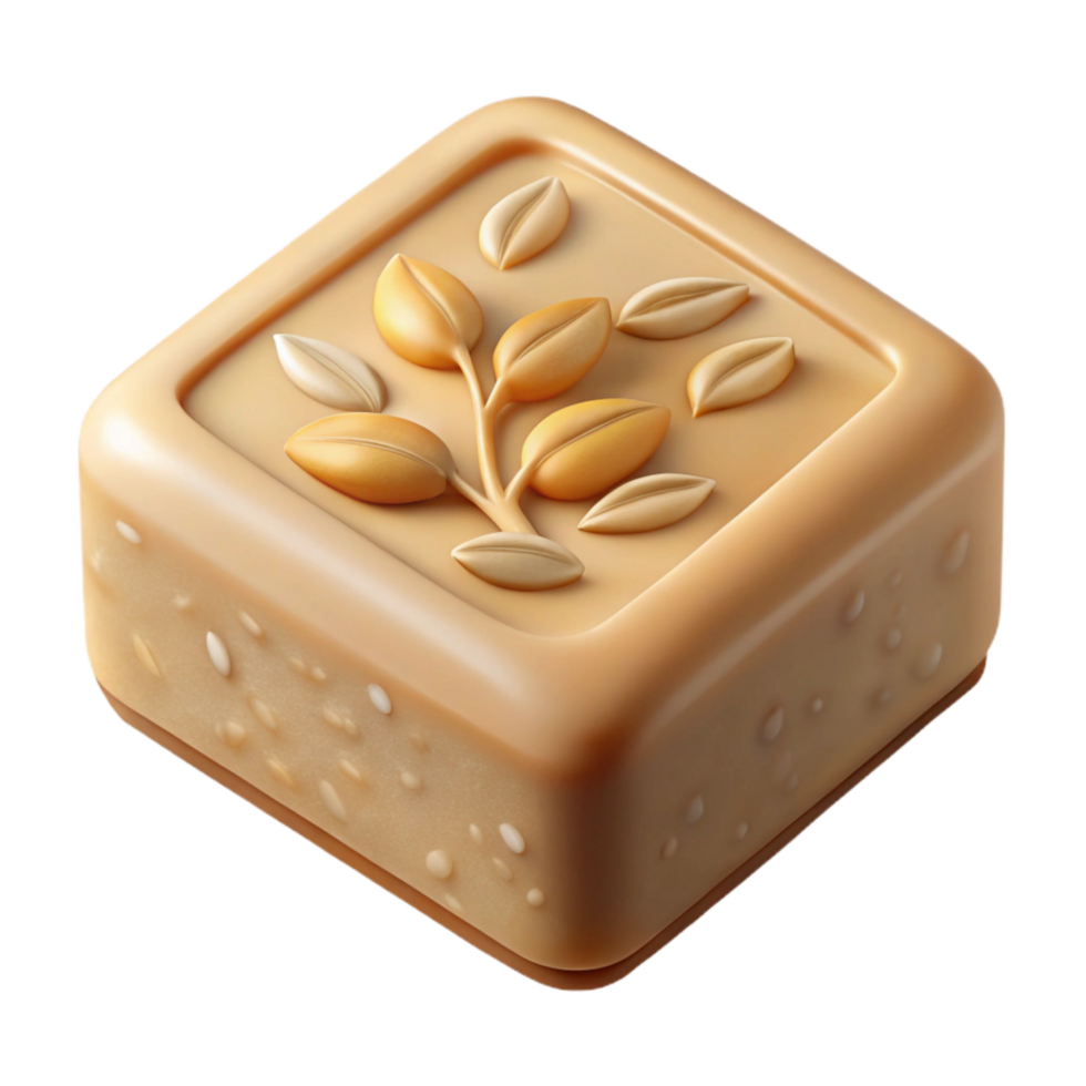 vibrant minimalist Artisan Soap with Oatmeal Exfoliating Element detailed png