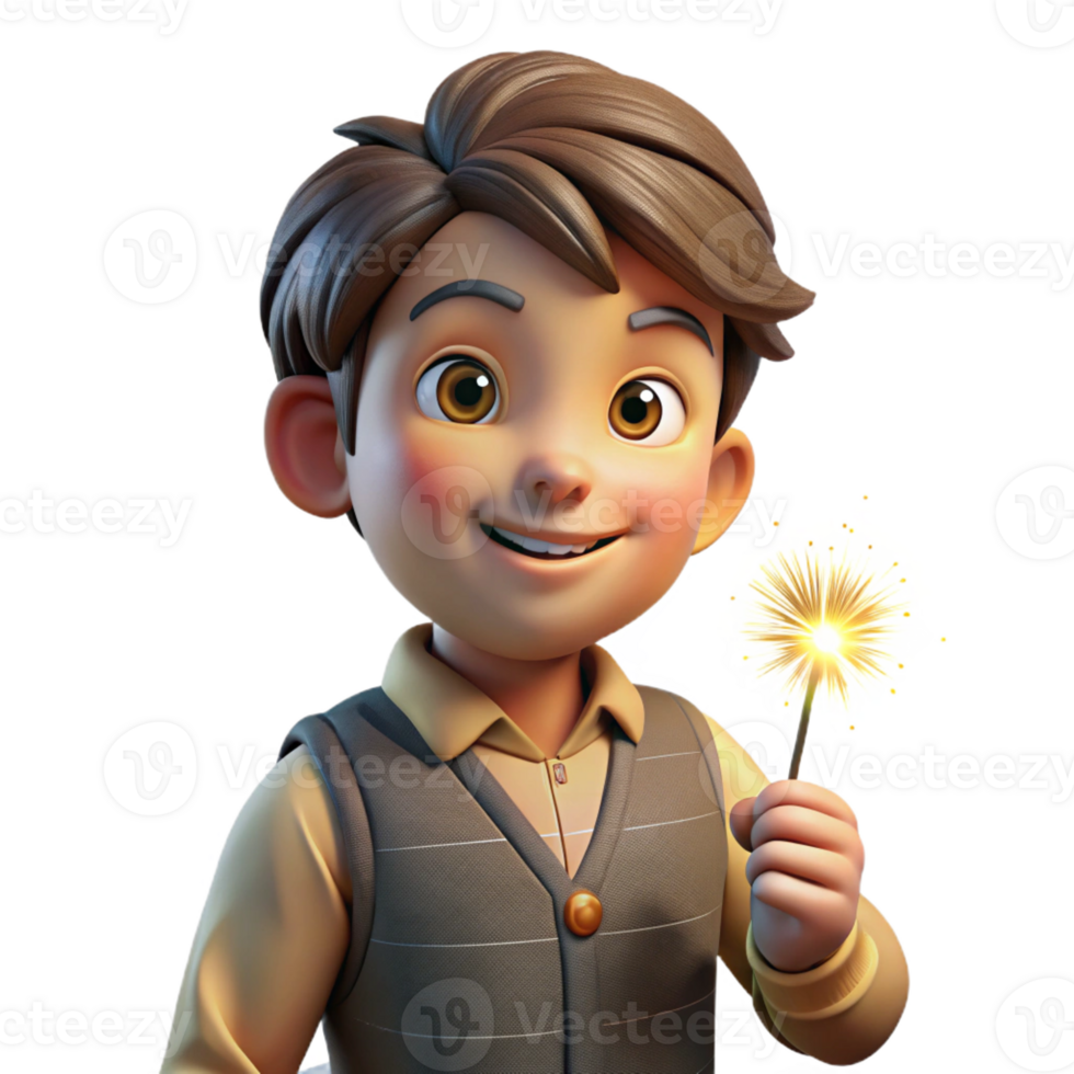 serene modern Portrait of a Young Boy with a Mischiev premium png