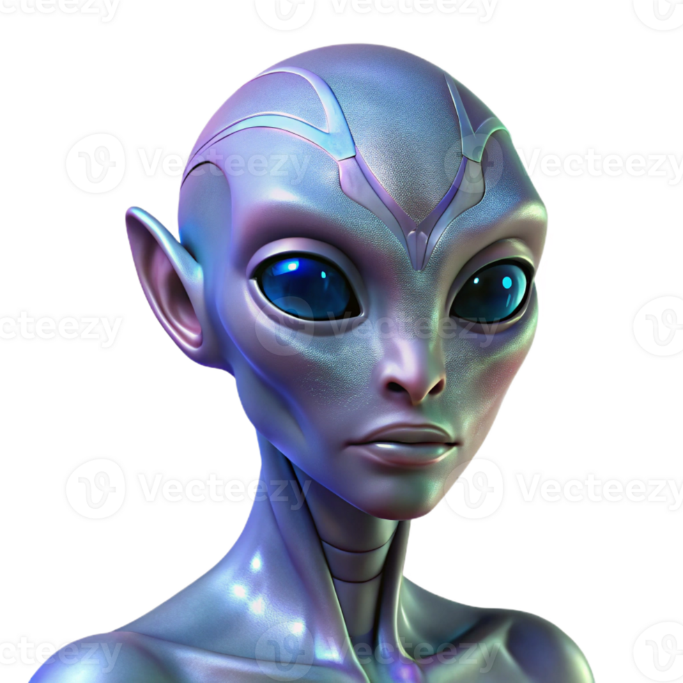 stunning creative A Close Up Portrait of an Alien with Irid high quality png