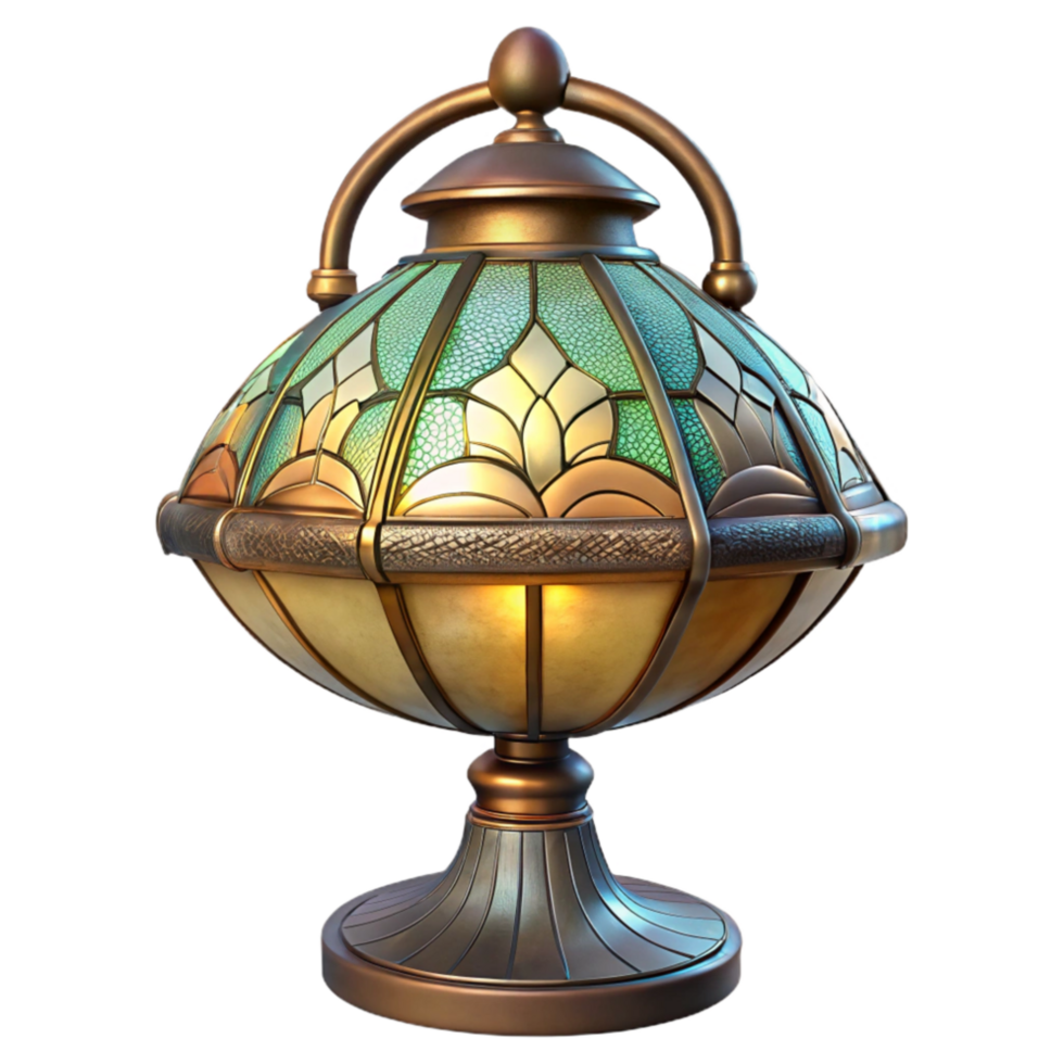 stunning minimalist Art Nouveau Lamp Tiffany Glass Cutout authentic png