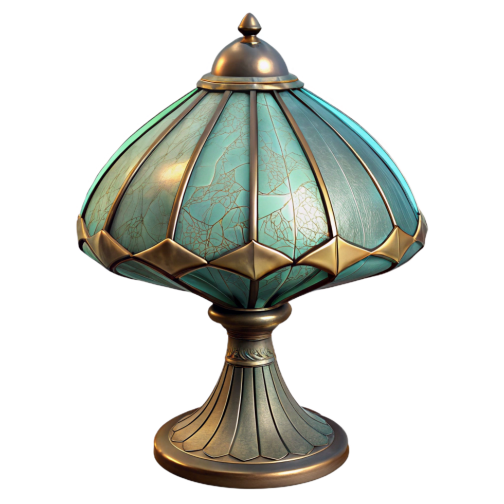 vibrant classic Art Nouveau Lamp Tiffany Glass Cutout png