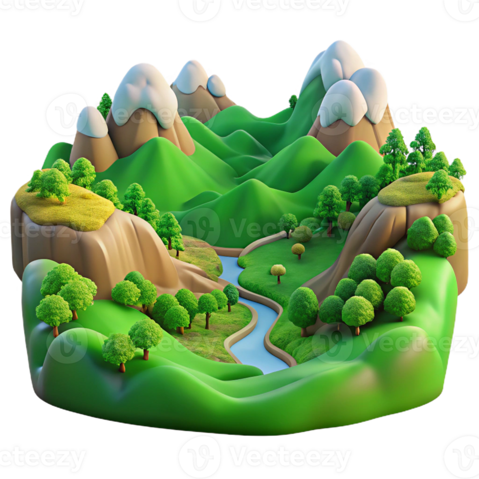 elegant vintage A Lush Green Valley Viewed from a High V authentic png