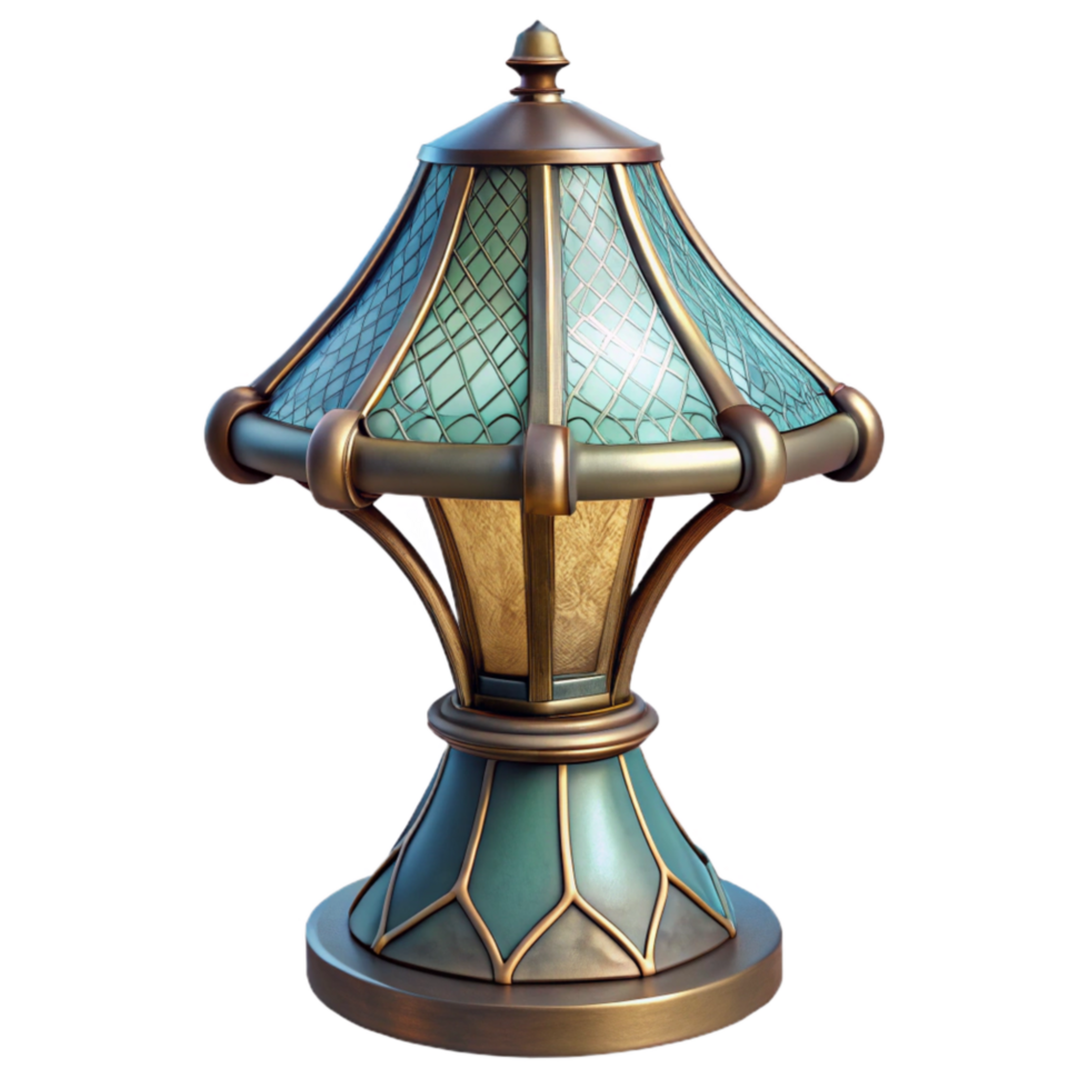 elegant traditional Art Nouveau Lamp Tiffany Glass Cutout genuine png