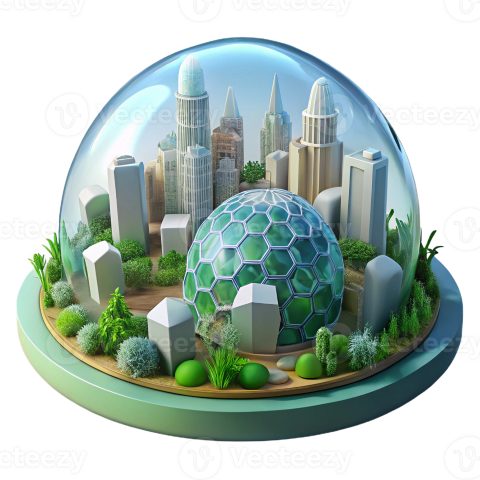 serene creative A Futuristic City Built Inside a Giant G 4K png