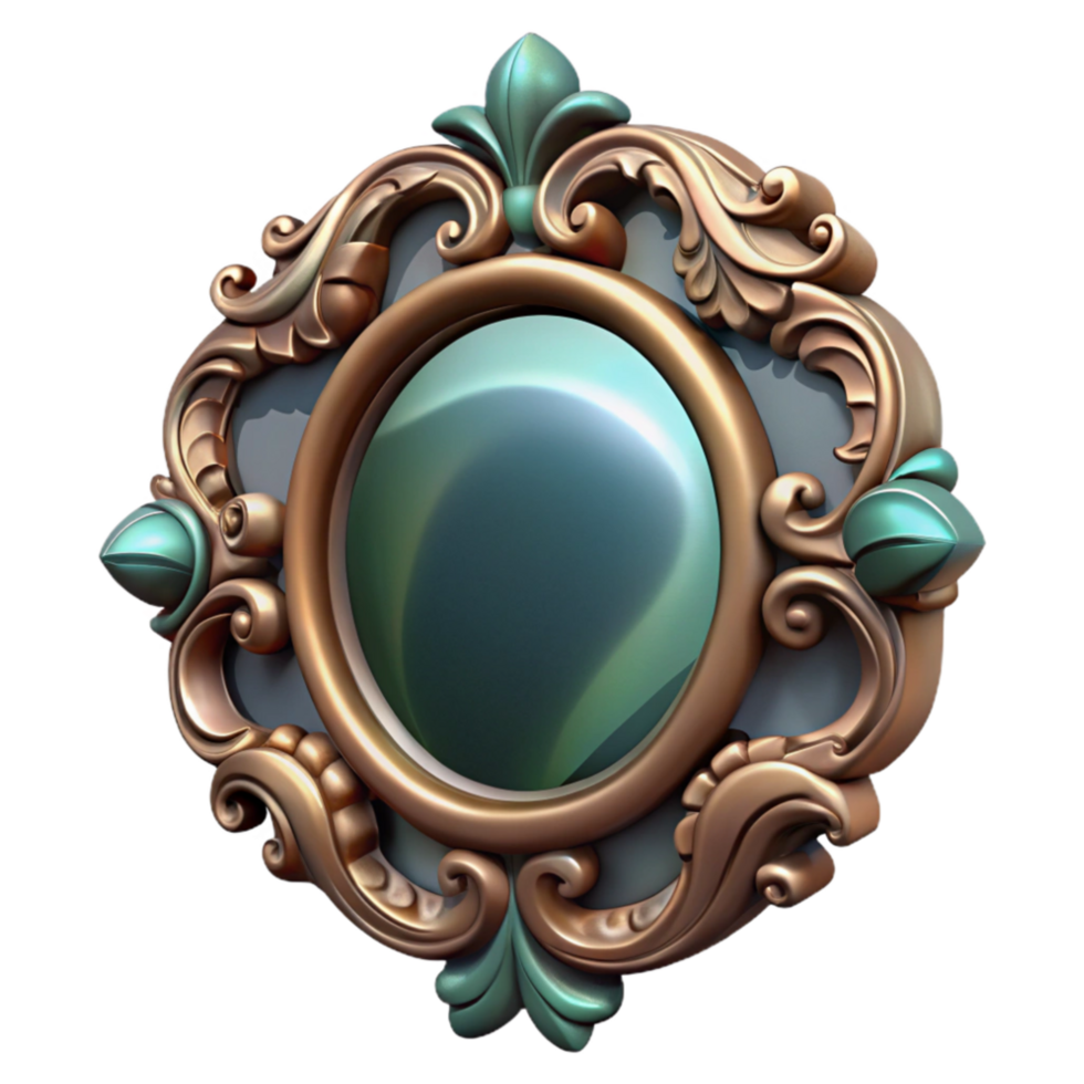impressive traditional Art Nouveau Mirror Ornate Design Cutout premium png