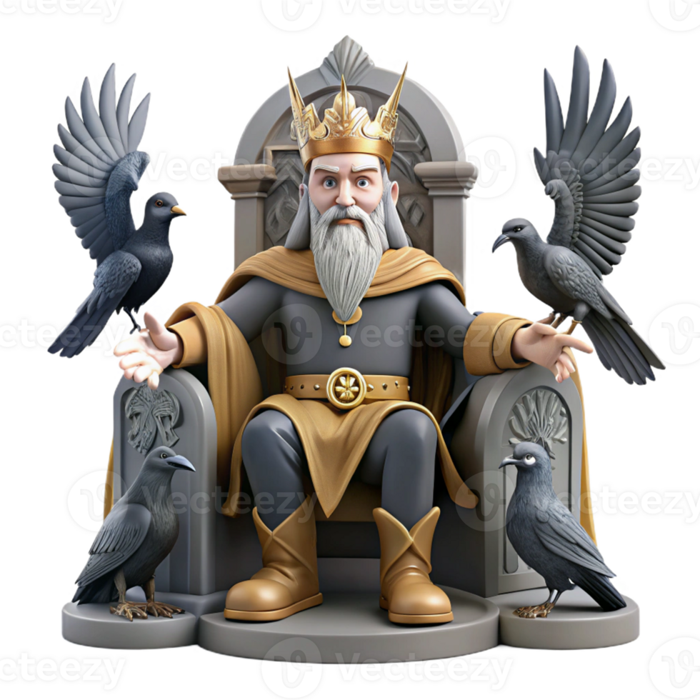wonderful abstract Odin the Allfather Seated on His Throne original png