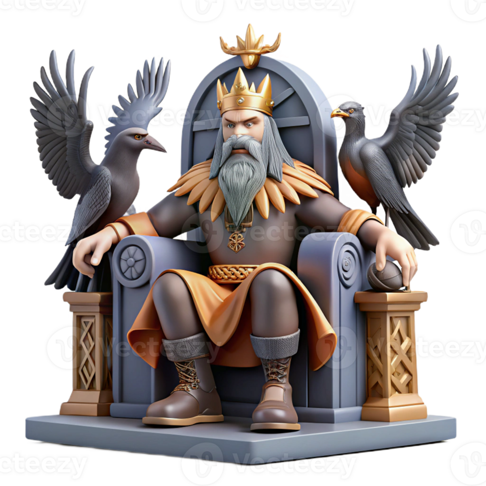 wonderful creative Odin the Allfather Seated on His Throne genuine png