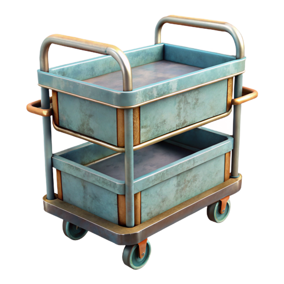 dramatic contemporary Art Supply Cart Metal Frame Cutout detailed png