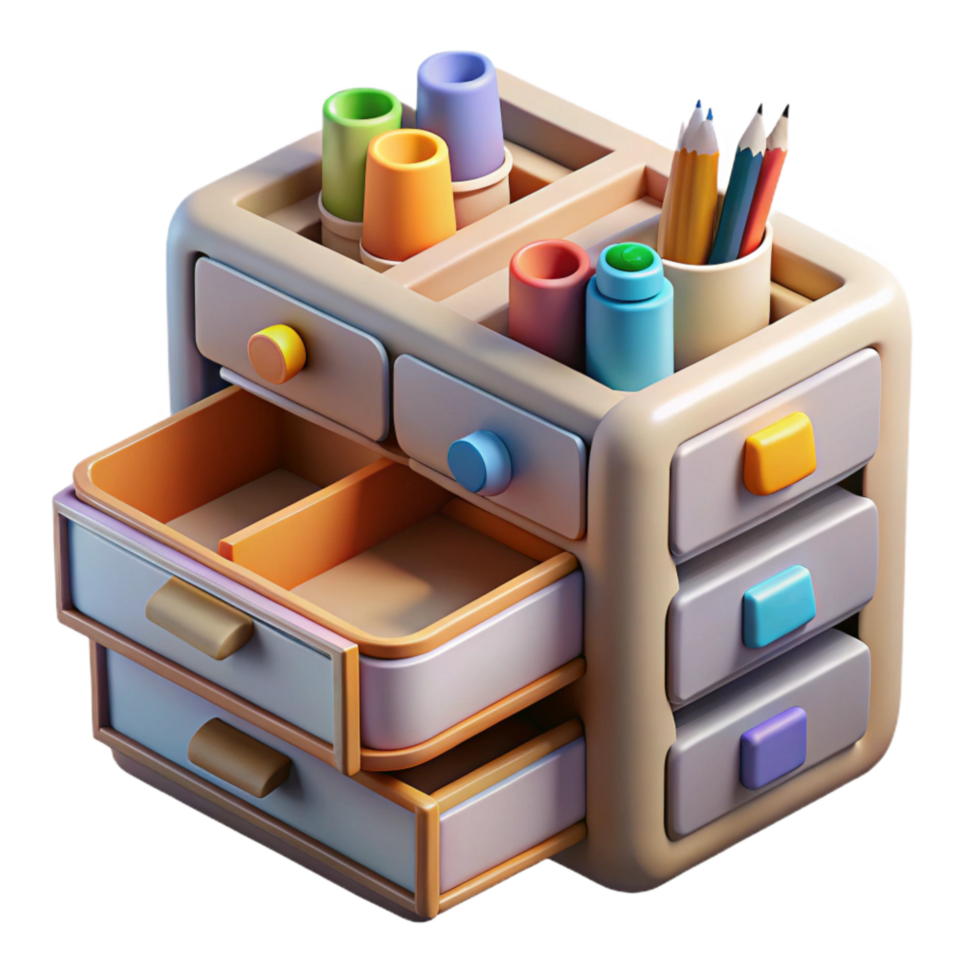 dramatic rustic Art Supply Organizer Drawer System Cutout exclusive png
